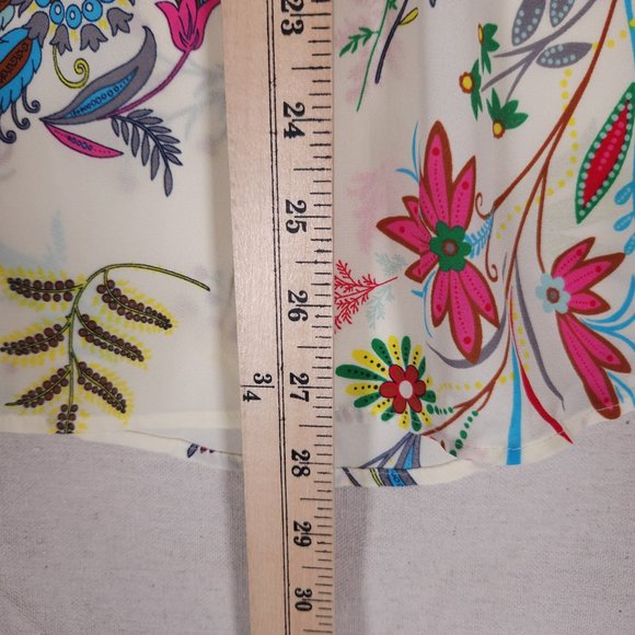 Talbots Tunic Style Blouse Womens Size XLP Pullover Floral Boho Semi Sheer - Picture 6 of 13